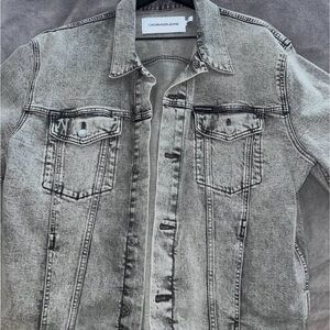Calvin Klein Jeans Black and Gray Denim Jacket